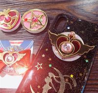Soporte de Dedo para Teléfono Personalizado con Purpurina Brillante de SAILOR Moon, Regalo Promocional, Flexible, Portátil, Ajustable, a Prueba de Fugas