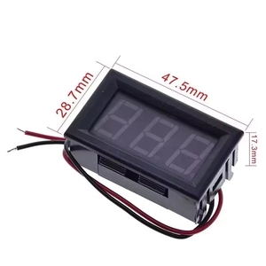 ZYSY Voltmetro Digitale Mini da 0,56 Pollici con Display LED Rosso Verde Blu, Misuratore di Tensione per Uso Domestico, <span class=keywords><strong>3</strong></span> Cifre, <span class=keywords><strong>DC</strong></span> 4,5V-30V, 2 Fili - Product Image 2