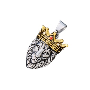 18K Gold Plated Stainless Steel <b>Cross</b> Link <b>Chain</b> Zircon Pendant <b>Men's</b> Women's Trendy Hip Hop Necklaces Crown Shape - Product Image 1