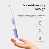 Vente flash - Brosse à dents électrique à piles pour adultes - Performance de nettoyage supérieure - Brosse à dents électronique oscillante