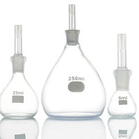 Pycomètre en verre borosilicaté 50 ml à col étroit, résistant aux hautes températures, pour usage en laboratoire