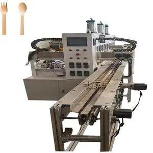 automatic disposable wooden spoon fork making machine with high working efficiency!