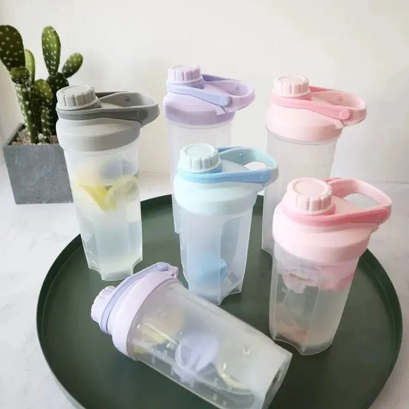 Outdoor sport custom 500ml clear juice drinking cup gym fitness bpa free travel reusable plastic protein shakes bottle