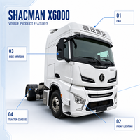 Tracteur routier Shacman X6000 6x4 d'occasion, haute performance, couple élevé, pour le soutien minier lourd