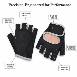 Gants de fitness en néoprène légers avec logo personnalisé |   Conception ventilée à demi-doigts pour hommes et femmes, idéale pour la gym et les entraînements - Product Image 3