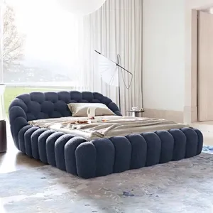 Lit double minimaliste moderne en bois de pin pour filles avec <span class=keywords><strong>sommier</strong></span> à ressorts et rangement, mobilier de couchage portable DUTRIEUX - Product Image 2
