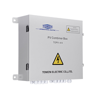 Boîtier de Combinaison Solaire TOMZN en Fer pour Panneaux Photovoltaïques, 4 Entrées 4 Sorties, DC 1000V, Protection Foudre avec Fusible MCB 3P SPD, Étanche, Métal