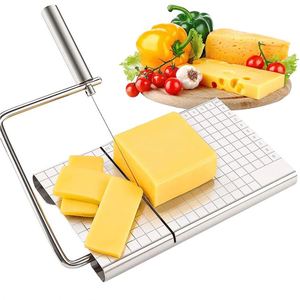 Trancheuse à fromage manuelle multifonction en acier inoxydable avec fils de coupe et planche à jambon et fromage - Product Image 1
