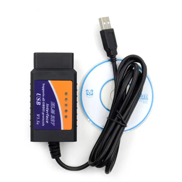 2022工場価格!!!ELM327OBD2コードスキャナーELM327 USB V1.5OBDII車診断ツールケーブルWindows 7 10 XPシステム用