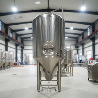 Cuve de Fermentation Conique Industrielle Tonsen 3000L-8000L en SUS304 à Double Zone avec Enveloppe à Cavités, PLC, Bras de Racking, CIP, Certifiée CE PED
