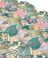 Art Nouveau-inspirierter Digitaldruck-Netzstoff mit Tropischen Vögeln für Couture-Boutique Designer-Kollektion