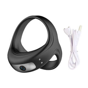 Erkek yetişkin mastürbasyon oyuncaklar USB titreşimli masaj ile Sperm kilitleme üçgen yüzük cinsel stimülasyon araçları güvenli seks ürünü - Product Image 3