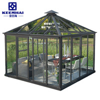 Kunden spezifische freistehende moderne Balkon im Freien Aluminium Veranda Wintergärten Glas Poolhaus Wintergarten