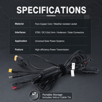 Câble de charge solaire MC4 4-en-1, connecteur de batterie haute intensité MC4 vers XT60, fil DC5521 pour station d'alimentation portable et panneau solaire