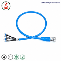 Câble de raccordement personnalisé avec connecteur aviation circulaire multipin femelle, faisceau de câbles en PVC, extrémités de fils numérotées avec gaine de protection, indice de protection IP67, pour robot PLC