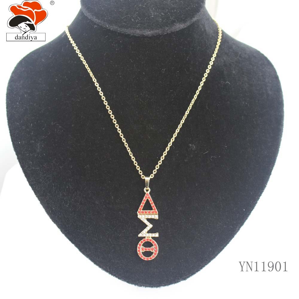 Цепочка ZETA PHI BETA, ожерелье со стразами из цинкового сплава, ювелирные изделия греческого сорта и братства