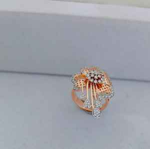 Hermoso Anillo de Diamantes Cultivados en Laboratorio con Diseño Floral, Oro Sólido de 14k y 18k en Rosa, Amarillo y Blanco, Anillo de Compromiso y Promesa para Mujer - Product Image 3