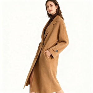 <span class=keywords><strong>Cappotto</strong></span> da Donna in Lana con Cintura | Lungo <span class=keywords><strong>Cappotto</strong></span> <span class=keywords><strong>Cammello</strong></span> con Tasche | Logo Personalizzato OEM ODM Disponibile - Product Image 2