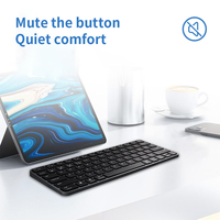 Keyboard nirkabel Universal, papan ketik ergonomis Mini ramping portabel