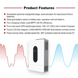 Inversor de Energía <span class=keywords><strong>Solar</strong></span> Híbrido de 3.6KW 6.5KW 12KW 48V con MPPT Integrado, Onda Sinusoidal Pura, 110V, Inversor Fotovoltaico Fuera de la Red - Product Image 6