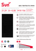 Panneau solaire bifacial Sunplus 580W de type N, 2456x1134mm, cellules 182mmx182mm, module photovoltaïque à efficacité de 21,29%