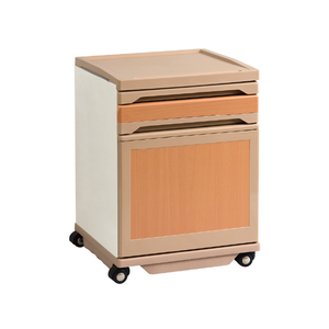 طاولة بجانب السرير طبية عالية الجودة ABS + مقاومة للماء بجانب خزانة مستشفى مع 4 عجلات صامتة بمساحة فولاذية - Product Image 4