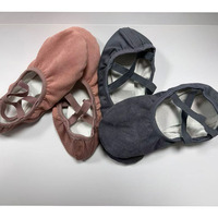 Zapatillas de Ballet Profesionales de Lona con Parches de Gamuza, Zapatos de Bailarina con Suela Dividida Suave para Mujer, Zapatos para Práctica de Danza