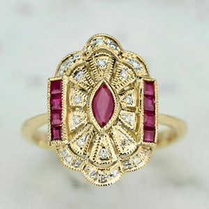 Anello Stile Marquise Court per Donne, Elegante Gioiello Vintage da Festa - Product Image 3