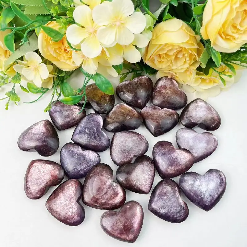 คริสตัลหินอัญมณีแกะสลักขนาดใหญ่หินเรกิรูปหัวใจรูปทรงสวยงามสำหรับตกแต่งรักษา