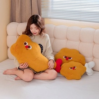Cartoon Hähnchenkeule Plüschkissen Weiches Flauschiges Lebensmittelförmiges Stoffkissen für Sofa-Deko Lustiges Geschenk für Kinder