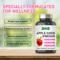 Cápsulas de Vinagre de Sidra de Manzana para Equilibrio Hídrico, con Polvo de Arroz 2400mg, Alta Potencia, para Pérdida de Peso, OEM ODM