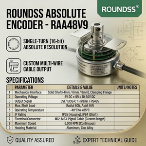 Encodeur Rotatif Incrémental RAA48 17 bits 23 bits Optique Multi-tours pour Moteur et Machine Protocole BiSS-C Modbus IP50 - Product Image 3