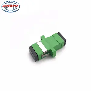 安氏绿色SC/APC单模SM单工光纤适配器