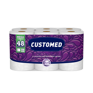 Phòng Tắm Tùy Chỉnh Siêu Mềm Bán Buôn Tự Nhiên Tùy Chỉnh 2/3ply In Số Lượng Lớn Giá Rẻ 100% Mềm Mịn Trinh Nữ Bột Gỗ Giấy Vệ Sinh - Product Image 3