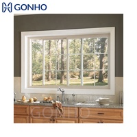 Fenêtres coulissantes insonorisées GONHO modernes à persiennes, très tendance, avec panneau supérieur fixe, couleur de cadre personnalisable, 72 pouces