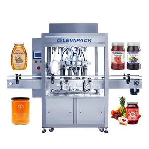 Automatic Filling Canning Jam Filling Machine With Fruit Pieces Honey Weighing Filler Machine