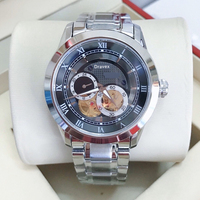 Montre mécanique squelettée pour homme, élégante, avec aiguille lumineuse, verre saphir et bracelet en acier inoxydable, montre-bracelet décontractée
