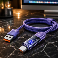 Câble de charge rapide Toocki 100W USB A vers USB C 6A 480 Mbps, cordon de chargeur Type C pour téléphone Android