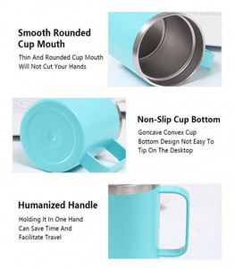 Gobelet isotherme en acier inoxydable de 12 oz avec logo personnalisé, sublimation, pour café et thé, avec poignée, pour usage professionnel et domestique - Product Image 6