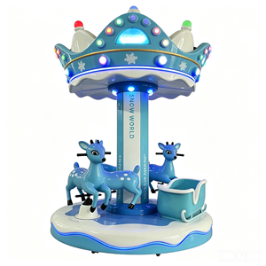 Carrusel Infantil de 3 Plazas Operado con Monedas, Carrusel Interior para Niños, Equipo de Entretenimiento para Centros de Juegos - Product Image 1