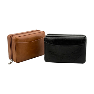 Humidor portátil de madera de cedro y cuero de lujo, caja de viaje para cigarros de <span class=keywords><strong>hombre</strong></span>, gran idea de regalo - Product Image 3