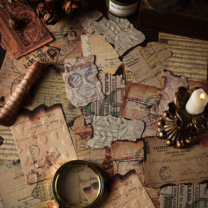 28 unids/pack Vintage <span class=keywords><strong>brasas</strong></span> en forma de quema Manual Material papel Retro tridimensional relieve DIY Manual Material - Product Image 2