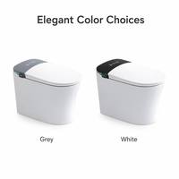 WC intelligent haut de gamme en céramique, allongé, avec bidet intégré, siège chauffant, à poser au sol, double chasse, évacuation en S, télécommande