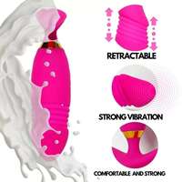 Vibrateur portable pour femme, étanche IPX7, silencieux, forte vibration, en silicone, rechargeable, télécommande, jouet rose noir