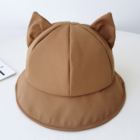 Chapeau de pêcheur de couleur unie avec oreilles de chat pour dames Chapeau de seau pliant personnalisé de haute qualité