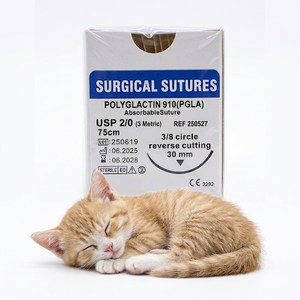 Suturas Quirúrgicas Veterinarias Absorbibles y Estériles de Polidioxanona <span class=keywords><strong>PDS</strong></span>, Poliglactina 910 PDO y Vicryl, Aprobadas por CE e ISO, con Aguja - Product Image 2