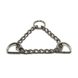 <strong>3</strong>/4 <strong>Inch</strong> Stainless Steel Silver Martingale <strong>Collar</strong> Chain With D Ring for Pet <strong>Collar</strong> - Product Image 1