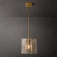 Lustre suspendu en verre transparent à motif treillis pour salon, villa, salle à manger, éclairage de luxe pour la maison, décoration d'éclairage domestique