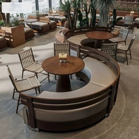 Meubles de restaurant modulaires au design rétro OEM ODM, sièges de comptoir, mobilier commercial, bistrot, café, table et chaises pour café, ensemble de meubles de salle à manger
