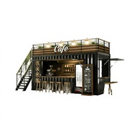 Café mobile de luxe en conteneur préfabriqué en acier de 20 pieds, kiosque de café, magasin de vente au détail modulaire, design personnalisé, installation rapide